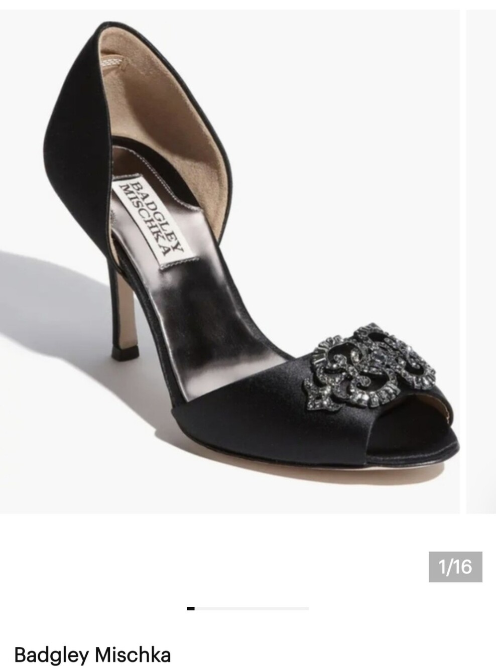 Badgley Mischka 'Salsa' Pump  rhinestone tops Black NIB Size 6